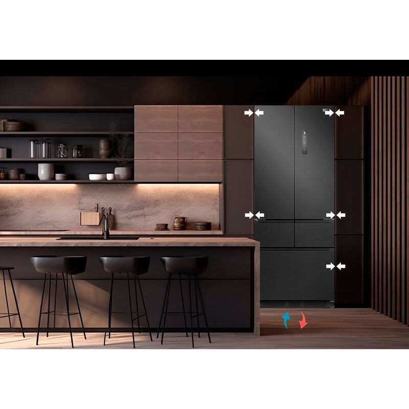 French Door Fridge-Freezer Black FRD190XBI 413L - FrigeluX